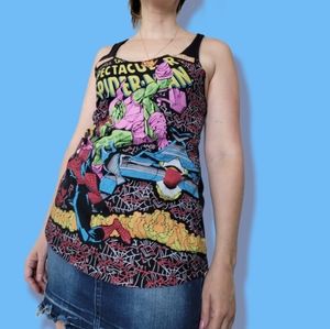 Marvel Spiderman tank top, size large. "Spectacular Spiderman"